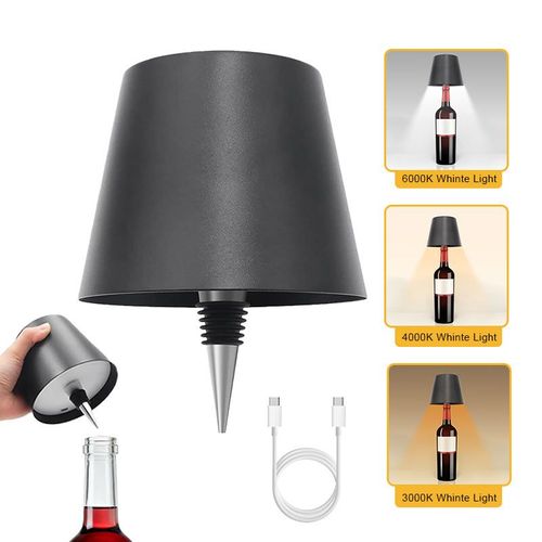 Touch Control Mini Wireless Wine Bottle Lamp LED Cordless Dimmable Eco-Friendly Portable Modern Design Iron Acrylic Home Wine