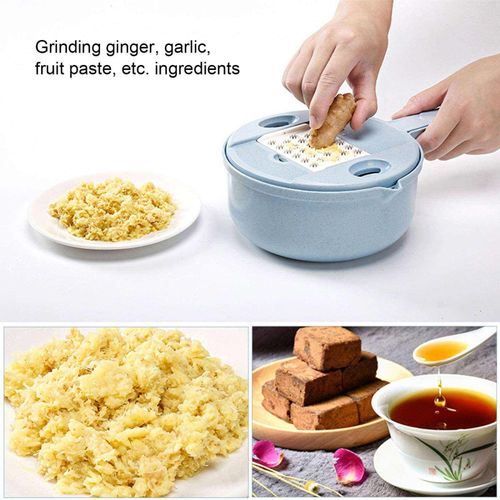 12in1 Household Manual Plastic Kitchen Vegetable Potato Peeler Grater Cutter Slicer Hand Held Stainless Steel Fruit Chopper Set
