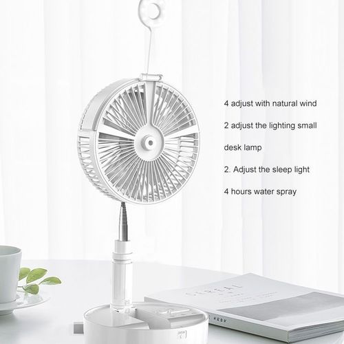 Folding Portable Remote-control Unit Humidification Spray Water Air Cooling Mist Fan With Night Light
