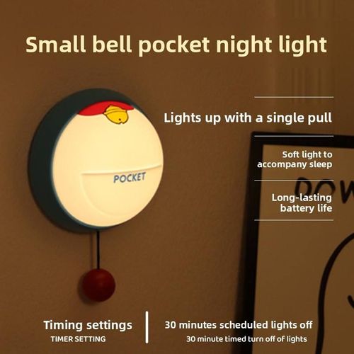 Cute Cartoon Bell Clap Silicone LED Night Light Touch Control Brightness Adjustment Warm White Kids Bedroom Bedside Decor Gift