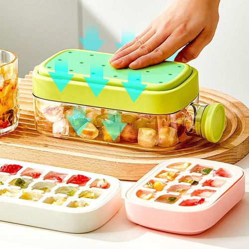 800ml Cool Summer 2 in 1 Ice Cube Bottle Ice Bottles Ice Tray Drink Bottle Icecube Easy Press to Release Vertical