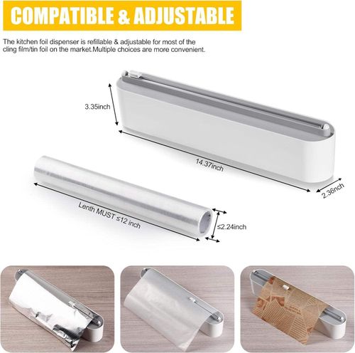 Professional Plastic Wrap Cutter Food Freshness Wraptastic Dispenser Foil Dispenser Cling Film Cutter