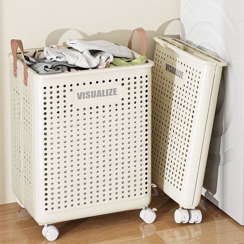 Foldable Storage Boxe Clothes Dirty Laundry Storage Basket With Wheels