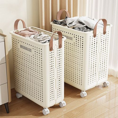 Foldable Storage Boxe Clothes Dirty Laundry Storage Basket With Wheels