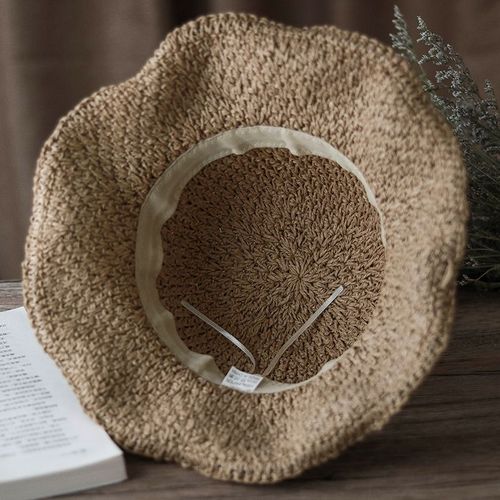 Women's Summer Straw Hat with Simple Bow Small Fresh Eaves for Sun Protection for Fishing Travel Casual Outings Beach Shades