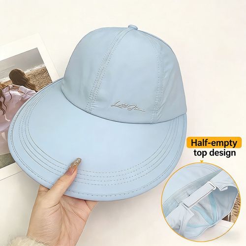 PVC Sun Visor with Super Brim in Summer Ladies Baseball Cap Is Light, Breathable, Quick-drying and UV Protection.