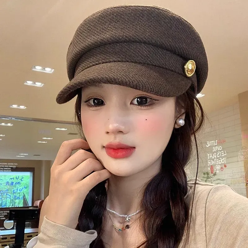 Fashion Women Captain Sailor Hat Newsboy Cabbie Baker Boy Peaked Beret tweed Caps Hats for Women Fiddler Hat