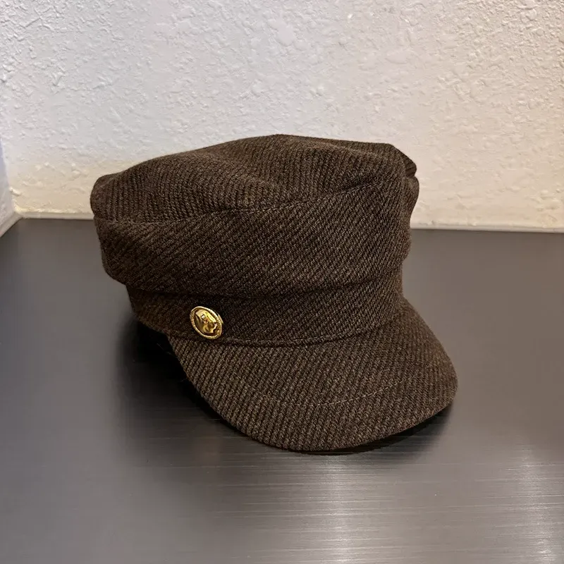 Fashion Women Captain Sailor Hat Newsboy Cabbie Baker Boy Peaked Beret tweed Caps Hats for Women Fiddler Hat