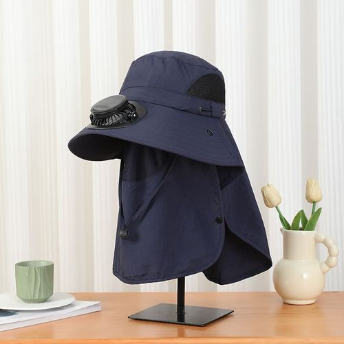 Solar-powered fan hat, wide-brimmed sun hat, men's summer outdoor fishing, sun protection, hiking, UV protection sun hat.