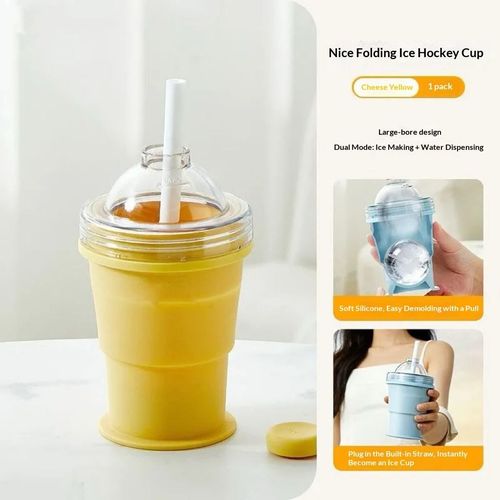 Portable Foldable Ice Ball Cup Food-Grade Silicone Travel & Homemade Use Modern and Simple Design