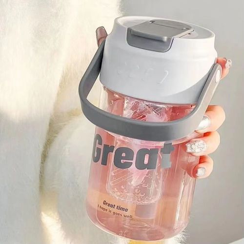 BPA FREE Custom 600ml Clear Plastic Water Bottle With Straw and Filter