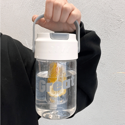 BPA FREE Custom 600ml Clear Plastic Water Bottle With Straw and Filter