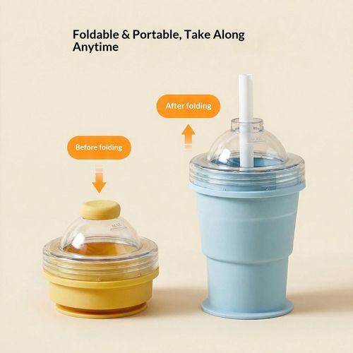 Portable Foldable Ice Ball Cup Food-Grade Silicone Travel & Homemade Use Modern and Simple Design