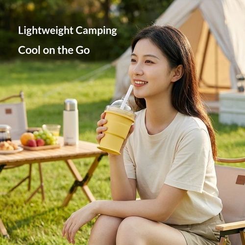 Portable Foldable Ice Ball Cup Food-Grade Silicone Travel & Homemade Use Modern and Simple Design