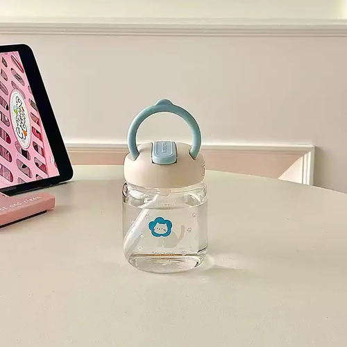 Compact Glass Cup for Girls, Cute and Portable Pocket Water Cup, Direct Drinking, Heat-resistant and Leak Proof Straw Cup Gift