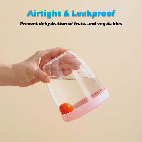 Portable Picnic Fruit Salad Storage Cup with Lids and Fork,20 Oz Fruit Storage Containers for Fridge with Removable Colander