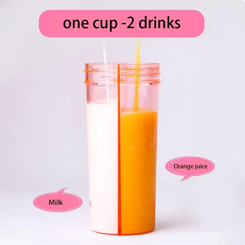 Dual-Straw Outdoor 2-in-1 Clear PP Plastic Eco-Friendly BPA-Free Water Bottle with New Design for Adults' Travel