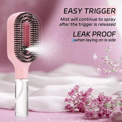 2-in-1 Hair Mist Brush Wet & Dry Brush That Detangles Refreshes and Smooths Anti-static Comb Spray Comb
