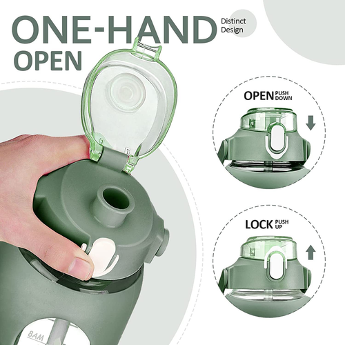 Hot Selling 64oz BPA-Free High Borosilicate Glass Water Bottle Fitness Gym Sports Motivational Time Marker