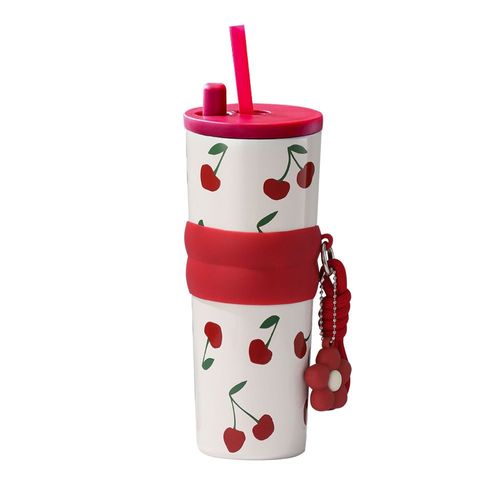 New Design Ladys' 710ml Double-Walled Stainless Steel Travel Tumbler for Students and Teens with Straws Rope Vacuum Bottle