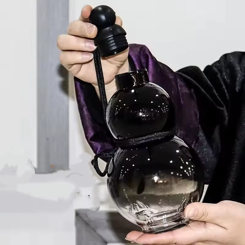 Large Capaci Gourd Aped Water Bottle Portable Plastic Cup for Men Student Travel Outdoor Cam Picnic High Aesthetic Value