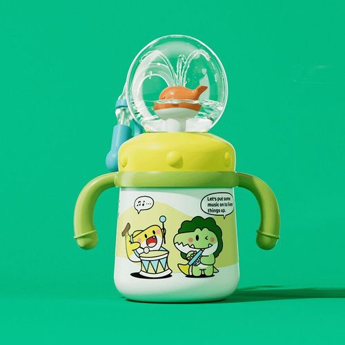 Comobebe Children's Tritan Cartoon Water Cup & Handgrip 300ml Capacity Dishwasher Safe Reusable
