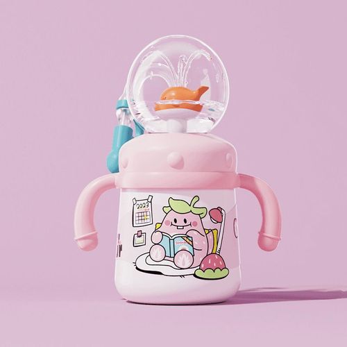 Comobebe Children's Tritan Cartoon Water Cup & Handgrip 300ml Capacity Dishwasher Safe Reusable