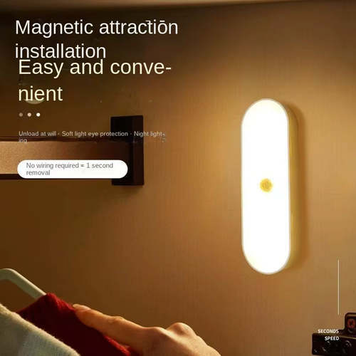 Smart Induction Sensor Night Light Automatic Body Detection Wireless Dimmable USB Recharge Home Bar Light for Aisle Staircase