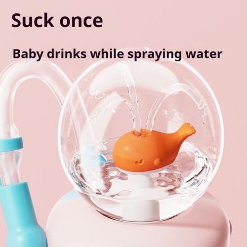 Children's Water Cup Whale Spray Baby Straw Cup Kindergarten Home Diving Drinking Water Fun Cup Summer