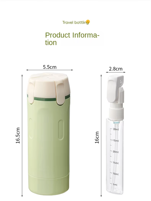 Toiletry Kit Case Plastic Pump Bottles for Travel Waterproof Disposable Eco-Friendly Refillable Liquid 4-in-1 Bottle Dispenser