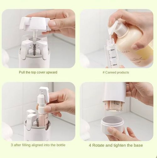 Toiletry Kit Case Plastic Pump Bottles for Travel Waterproof Disposable Eco-Friendly Refillable Liquid 4-in-1 Bottle Dispenser