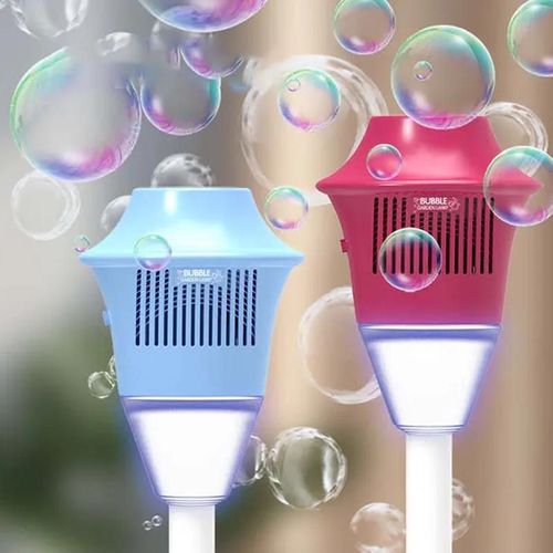 Best Outdoor Electric Bubble Machine with Sound Light Large Bubble Garden Lamp Design Flower Camping Automatic Bubble Maker Toy