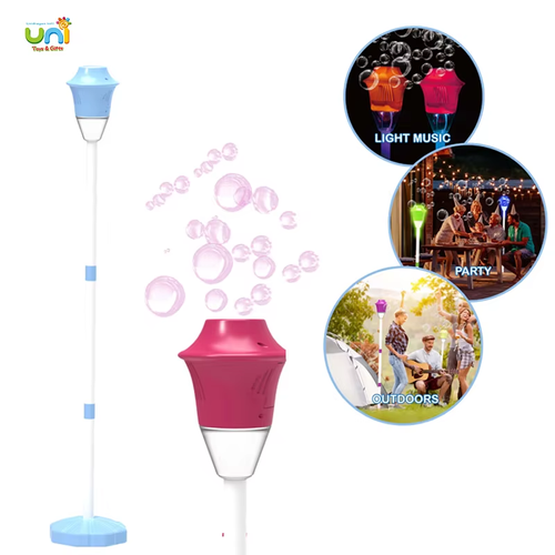 Best Outdoor Electric Bubble Machine with Sound Light Large Bubble Garden Lamp Design Flower Camping Automatic Bubble Maker Toy