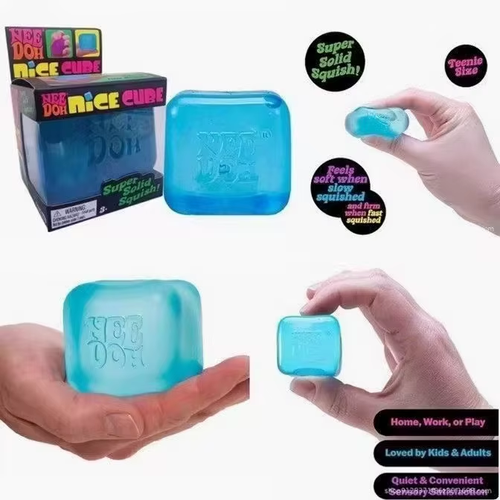 Needoh Nice Cube Sensory Toy: Stress-Relief Cube, Squeeze Toy for Stress Relief and Venting
