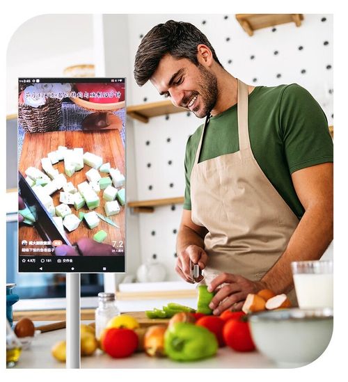 Rechargeable Moveable Android Monitor Built-In 4h Battery Rollable Smart Touch Screen 21.5 Inch and 27 Inch Televisions Tv