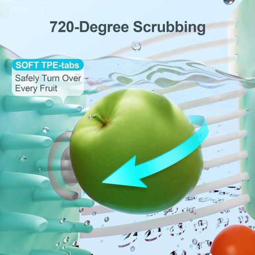 Fruit Vegetable Washing Machine Fruit Washing Spinner Device Vegetable Cleaner Device with Spin Scrubber Brush for Home Kitchen