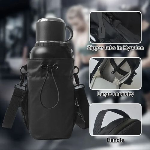 CustomWaterproof Nylon Zipper Magnet Phone Crossbody Pouch Sport Fitness Water Bottle Holder Magnetic Gym Bag for Gym with Strap