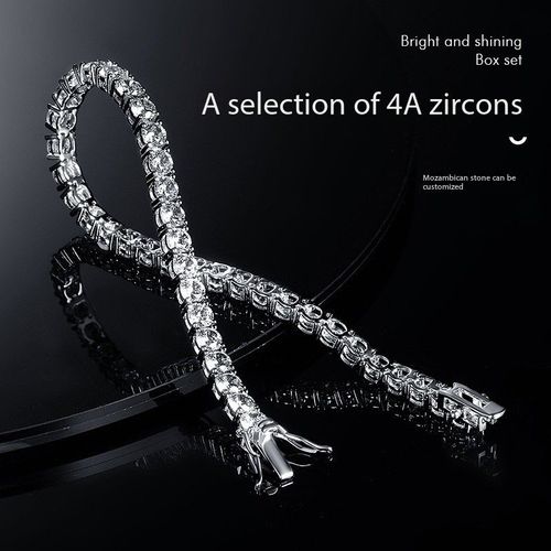 Exquisite Tennis Bracelet Brass Inlaid Diameter Zircon Sterling Sliver（7.5inch） Gold Plated Link Bracelet Jewelry Custom for Lady Women