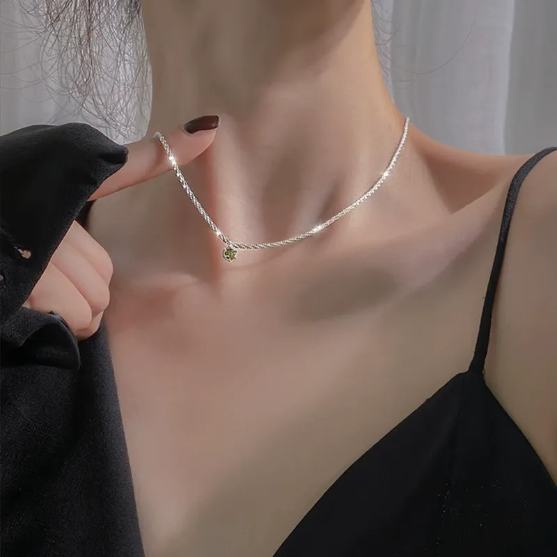 Titanium steel non-fading starry sky zircon necklace light luxury temperament necklace