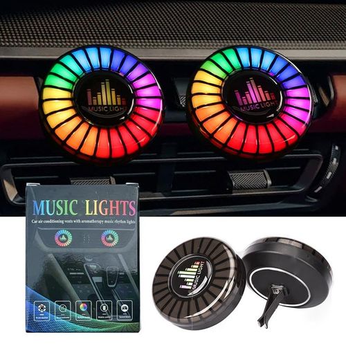RGB Car air Outlet Atmosphere Ambient Lamp Music Voice Control Aromatherapy Decoration Perfume Breathing Light for Universal Car
