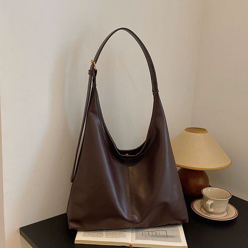 Vintage Women's Tote Bag 2025 Popular Korean Style with Zipper Closure Underarm Bag