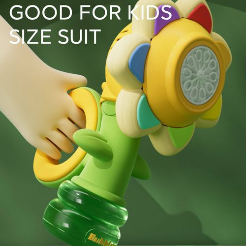 New Head Shaking Seven Flower Bubble Machine Electric Power Dancing Bubble Maker Sunflower Bubble Lamp Toy