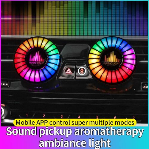 RGB Car air Outlet Atmosphere Ambient Lamp Music Voice Control Aromatherapy Decoration Perfume Breathing Light for Universal Car