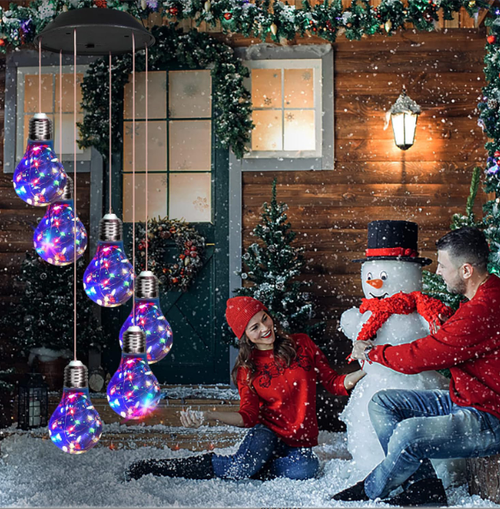 Colorful Plastic Solar LED Garden Lights with Wind Chime Strings Waterproof IP65 Copper Lamp Body Outdoor Landscape Decoration