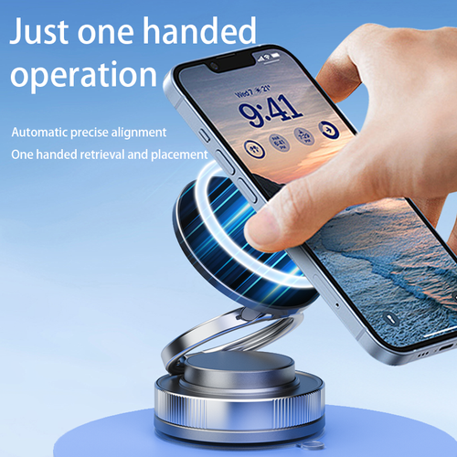 360 Degree Rotation Foldable Super Strong Magnetic Phone Holder Vacuum Suction Phone Holder