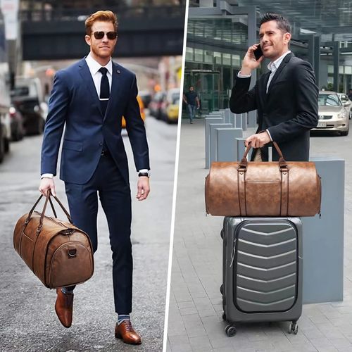 Custom Logo Vintage PU Leather Duffle Bag for Men Portable Foldable Luxury Sport Gym Suit Zipper Closure Large Capacity Outdoor