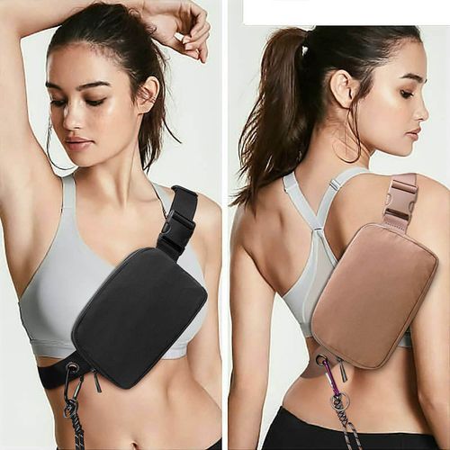 Double-layer nylon waterproof bag leisure sports waist bag fitness chest bag running storage bag
