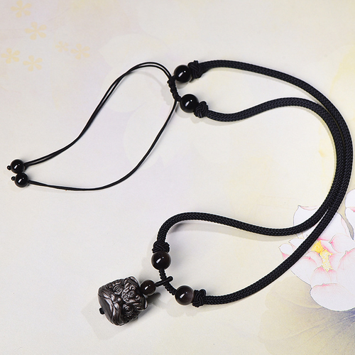 Obsidian Lion Bracelet Necklace High-End Pendant Unique Charm Gift