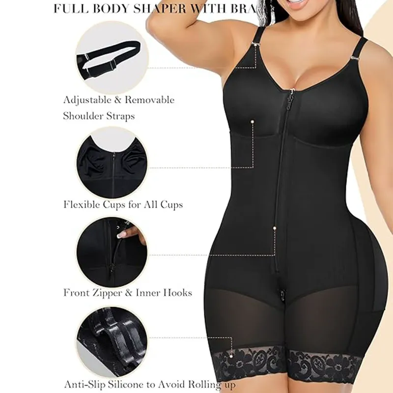 Women High Compression Bodysuits Shapewear Fajas Colombianas Body Shapers Waist Trainer Butt Lifter Underwear