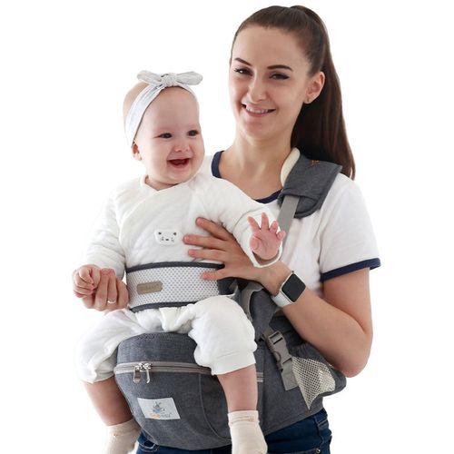 Lightweight Breathable Infant Carrier Soft Cotton Waist Strap with Plastic Stool Single Children's Maternal Waist Carrying